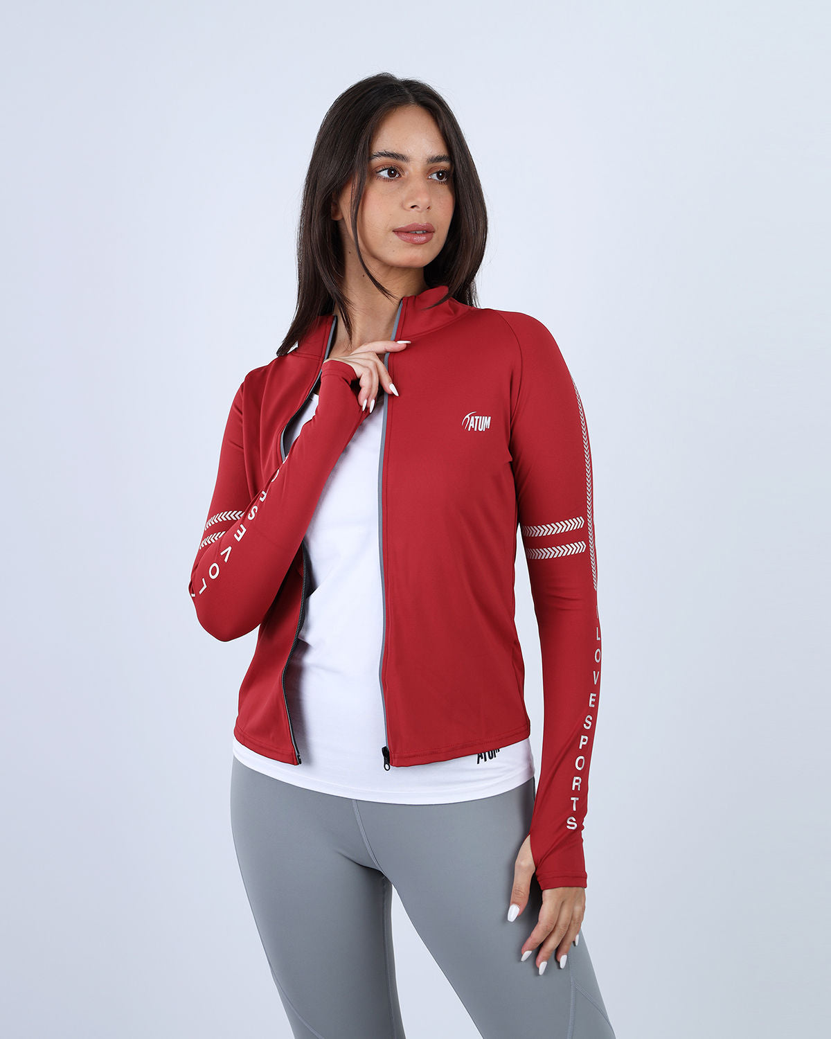 Red Athleisure Inspire Zip Jacket