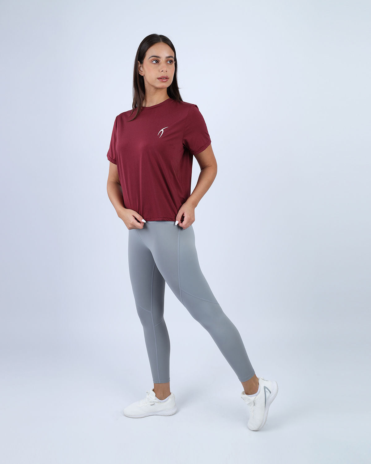 Burgundy Hyper Short Sleeves Training Top