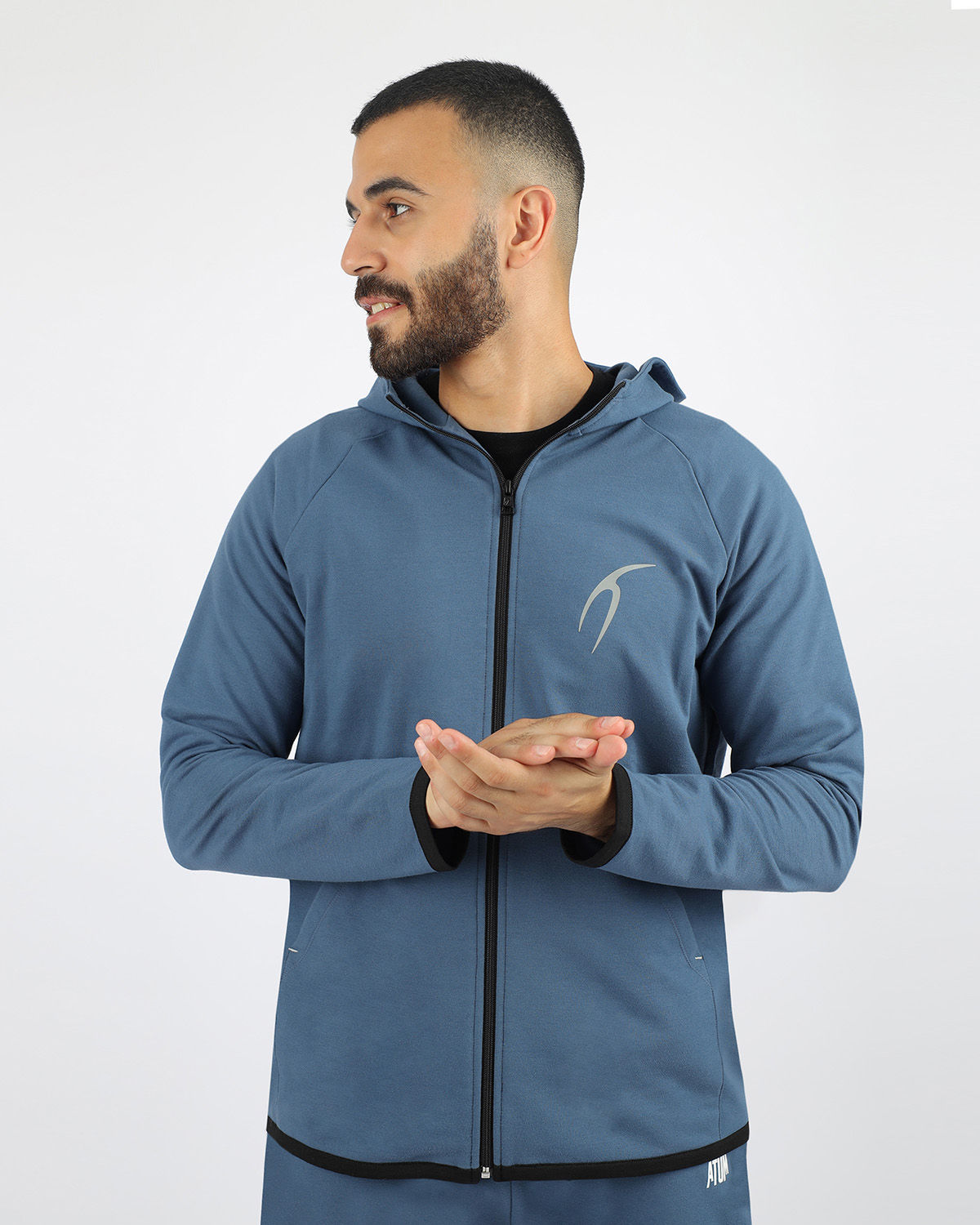 Steel Blue Full Zip Hoodie