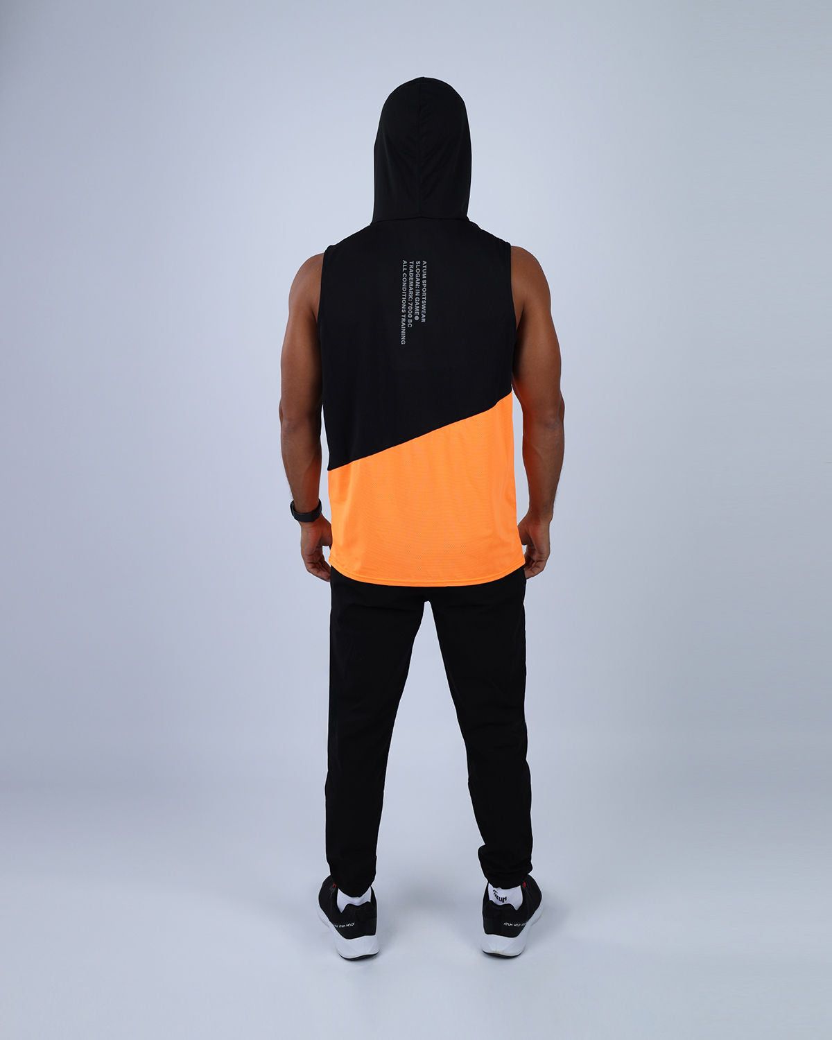 Orange Sleeveless Breathable Hoodie