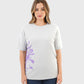 ATUM| Oversized Splash Women's T-Shirt - Gray With Violet print