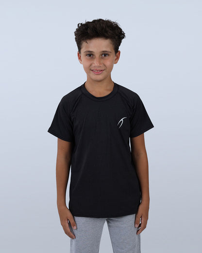 Black Power-On Sports T-Shirt for Teen Boys