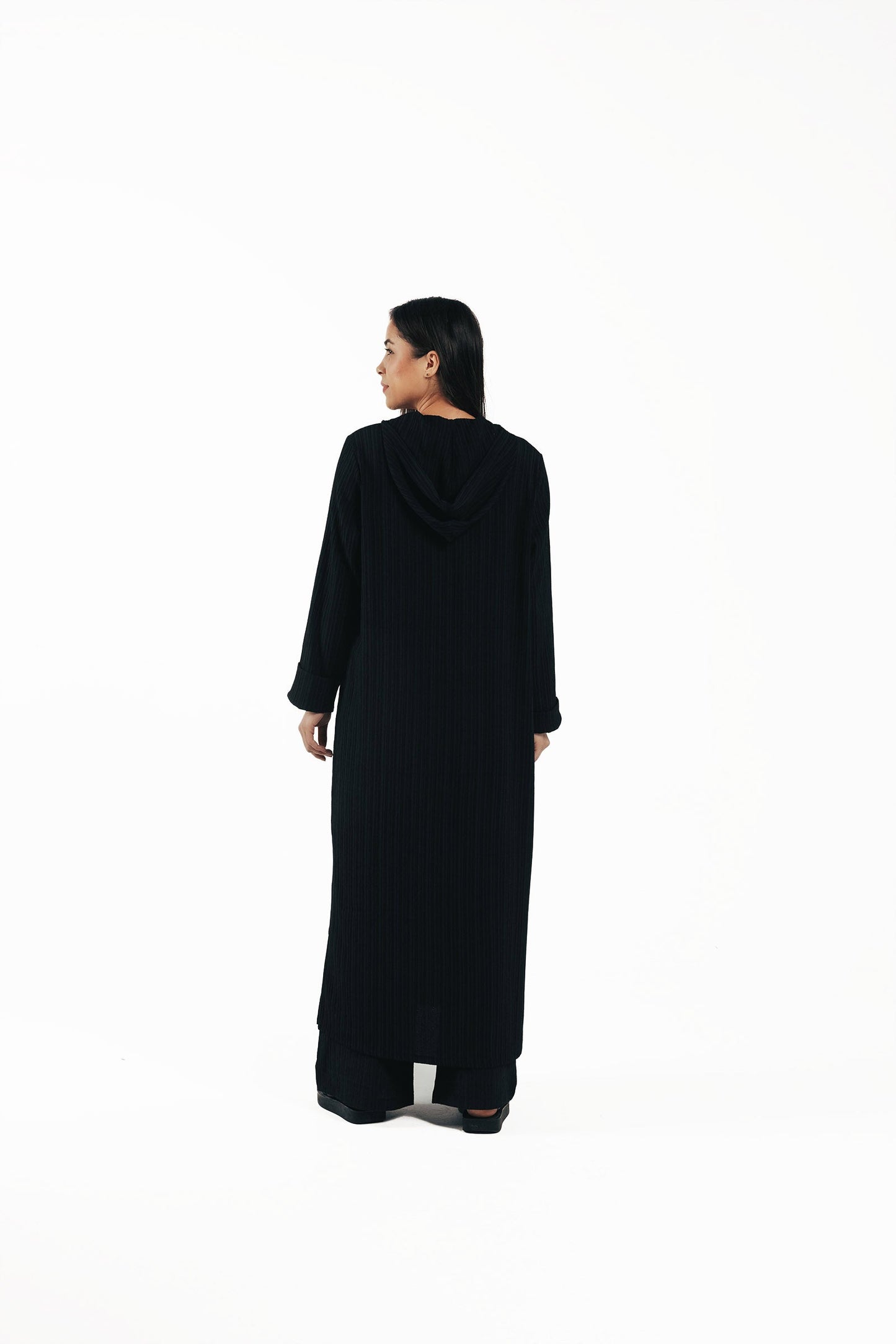 Self Pattern Hooded Dress