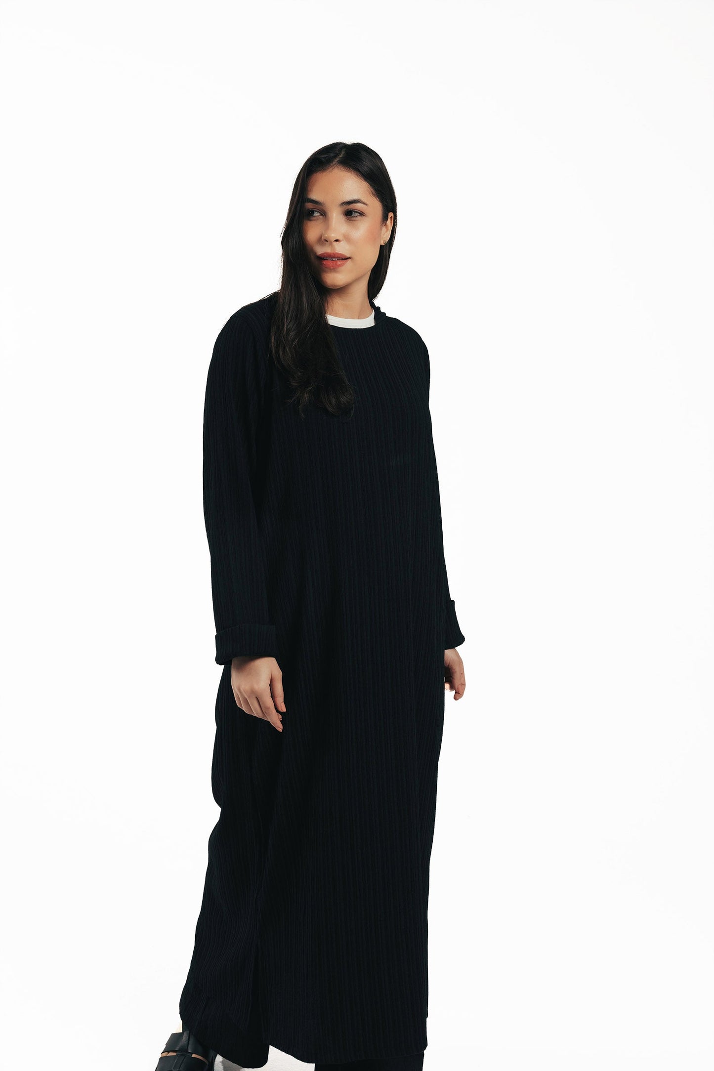 Self Pattern Hooded Dress