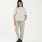 Linen Elastic Waist Striped Pants