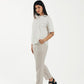 Linen Elastic Waist Striped Pants