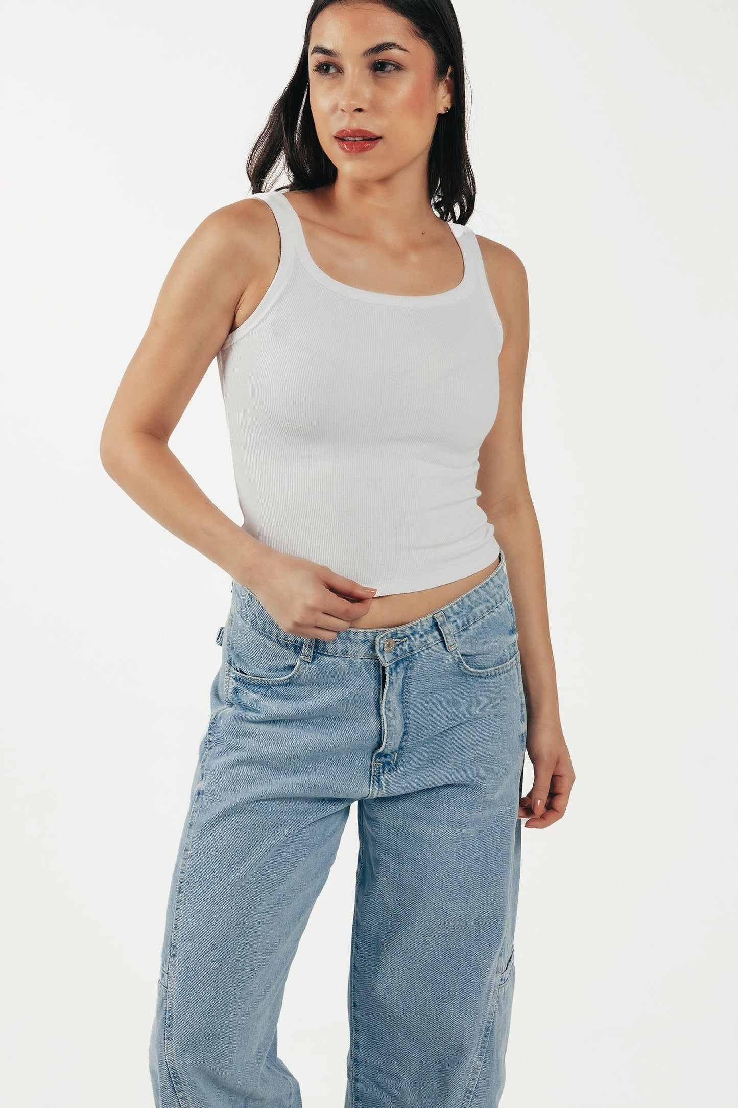 Ribbed Round Neck Top