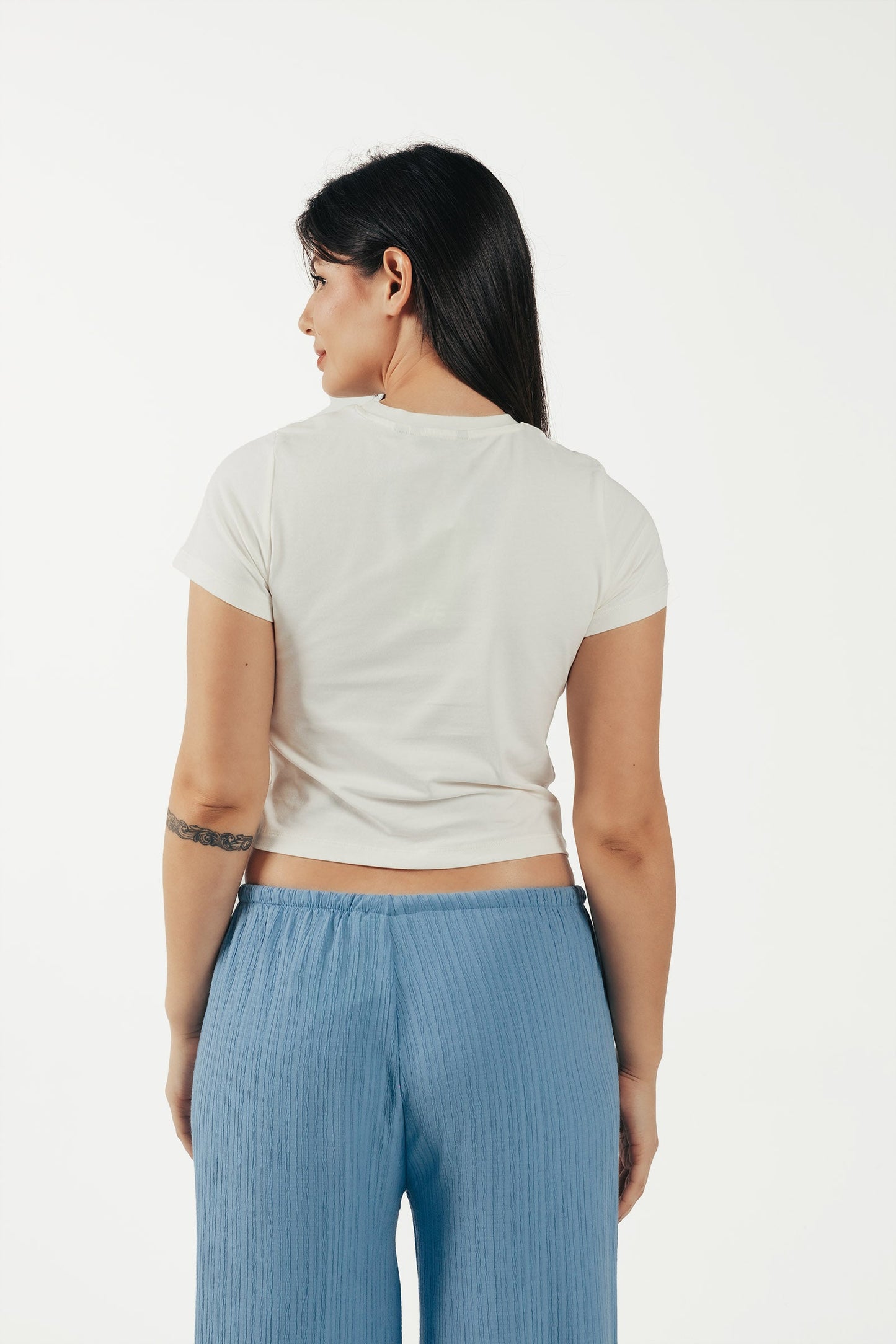 Crew Neck Cropped Top