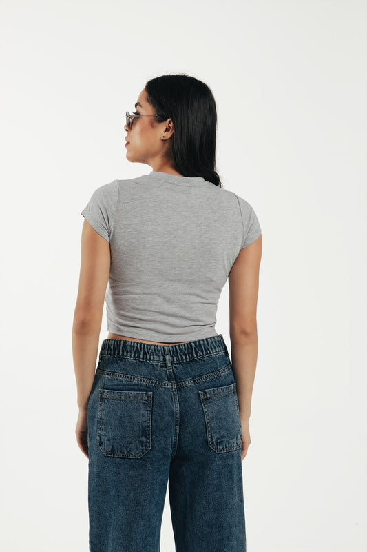 Crew Neck Cropped Top