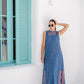 Embroidered Denim Maxi Dress