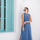 Embroidered Denim Maxi Dress