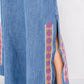 Embroidered Denim Maxi Dress