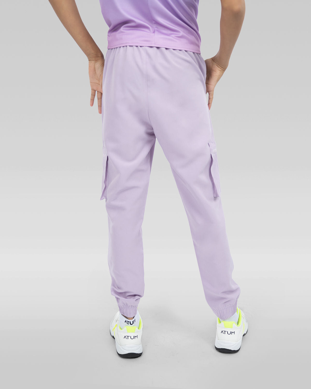 بنطال رياضي بسيط بلون الخزامى للفتيات المراهقات