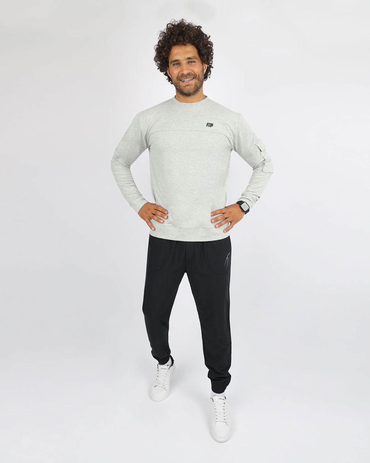 Gray T-shirt with a Sleeve Pocket