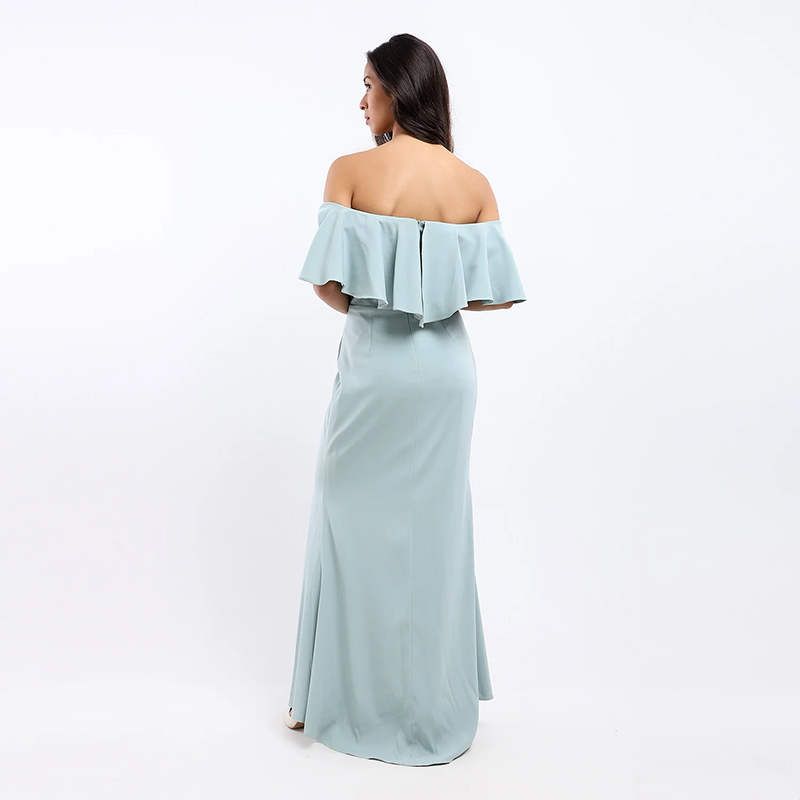 Droped Shoulder Soiree Dress