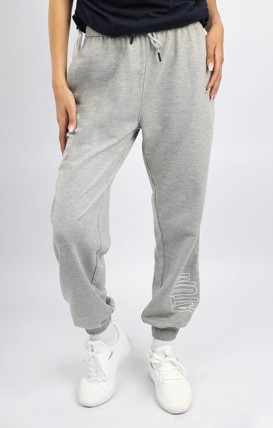 Gray Essential Sweatpants with Elasticated Cuff