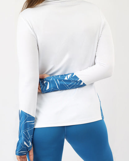 White Quarter Zip-up Top