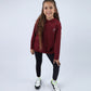 Burgundy Vivid Long-Sleeve Hoodie for Teen Girls