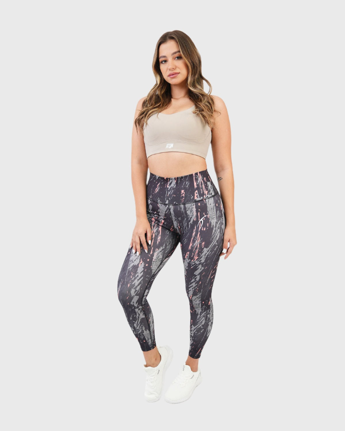 ATUM| Marble Printed Women's Leggings - Gray