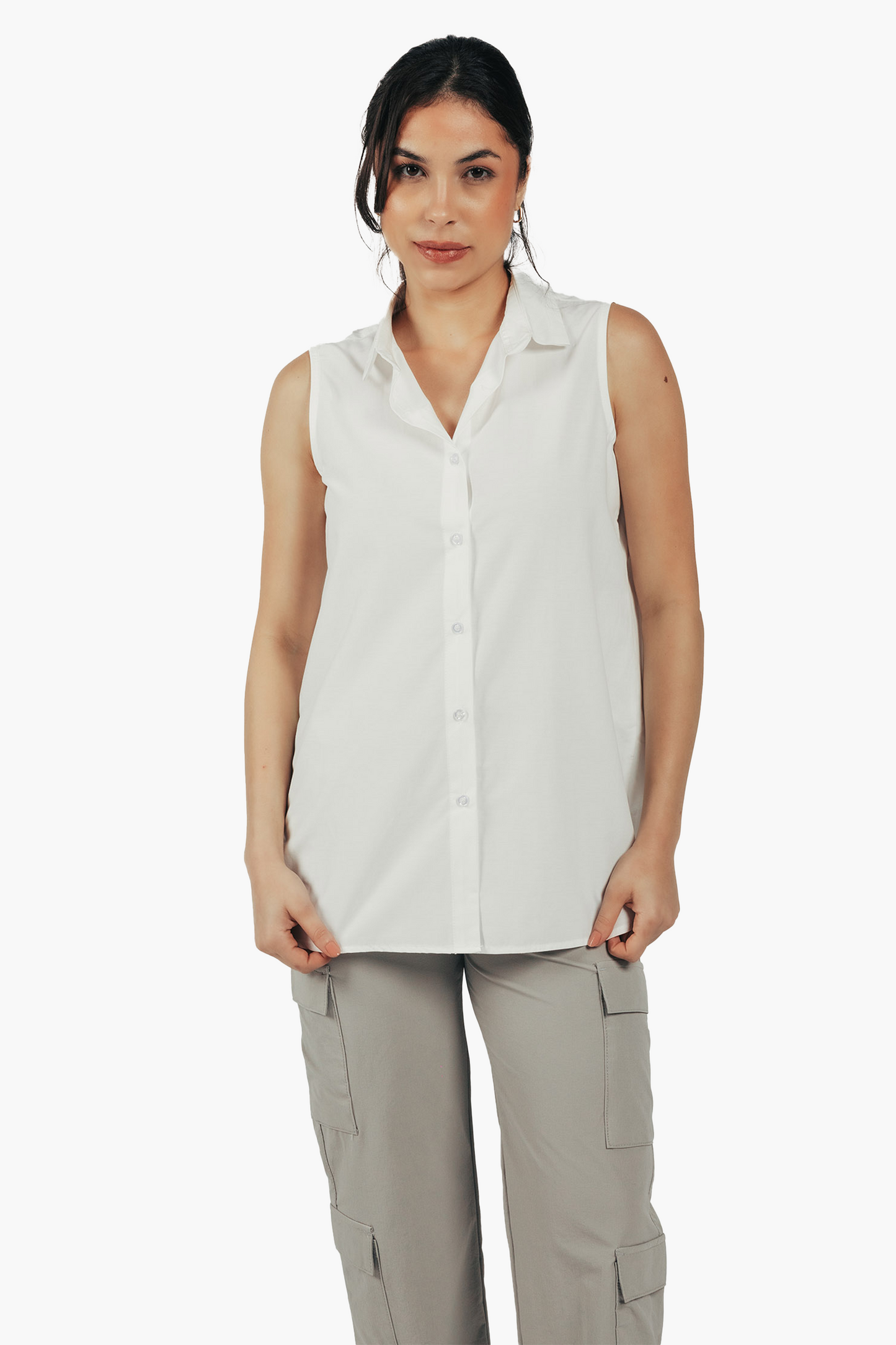 Poplin Sleeveless Shirt