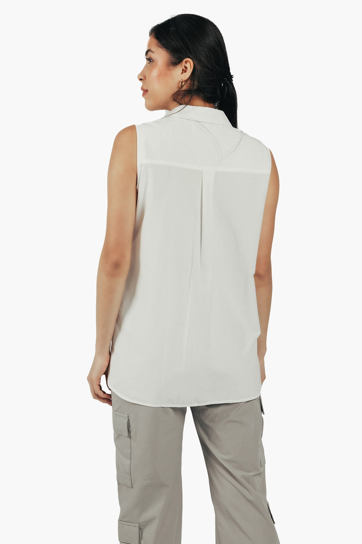 Poplin Sleeveless Shirt