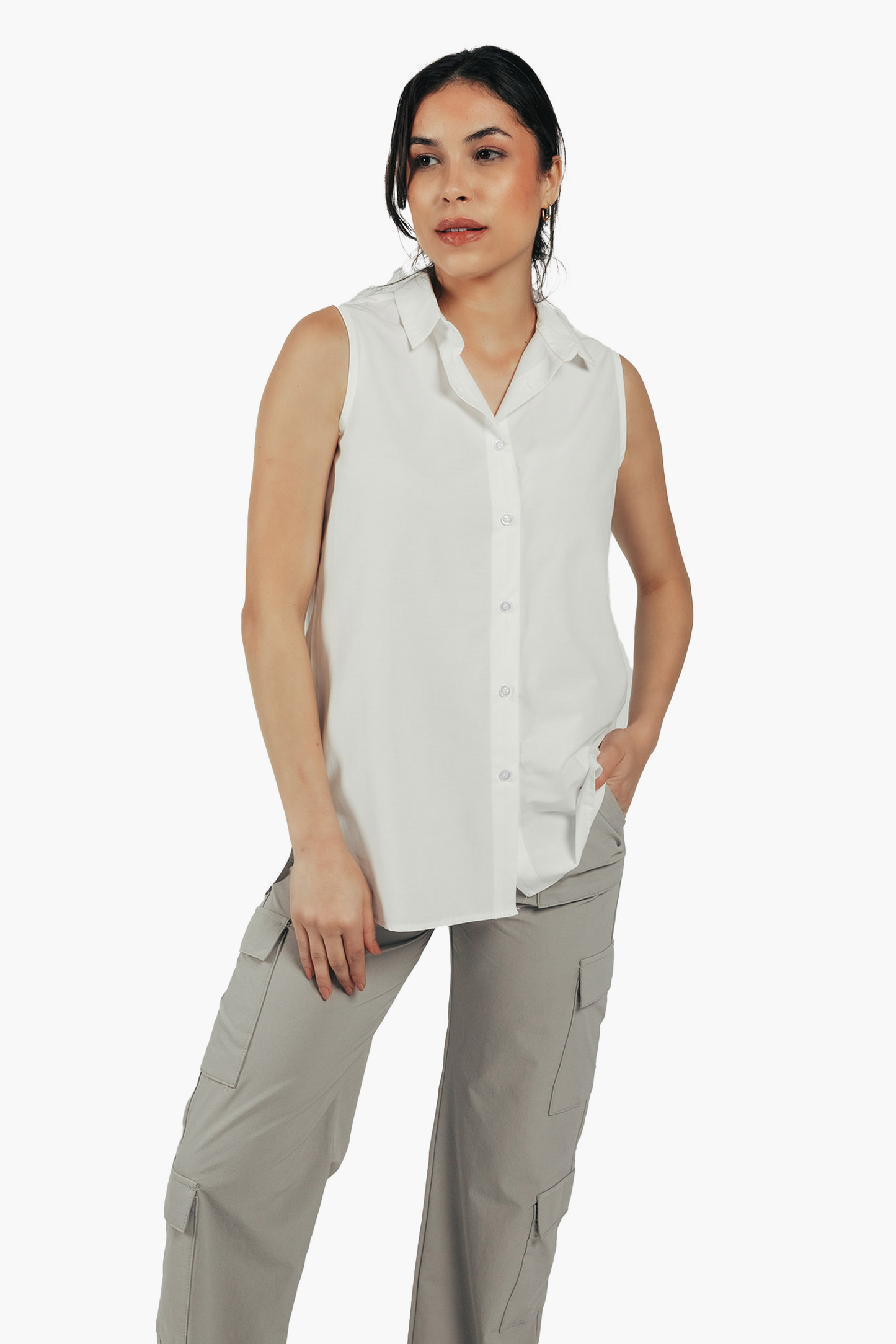 Poplin Sleeveless Shirt