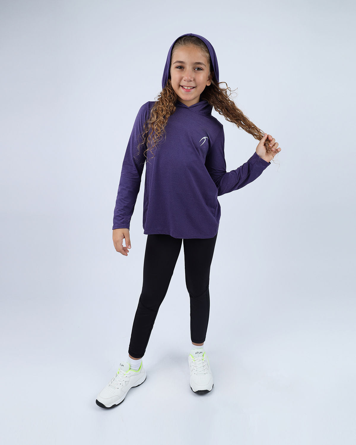 Purple Vivid Long-Sleeve Hoodie for Teen Girls