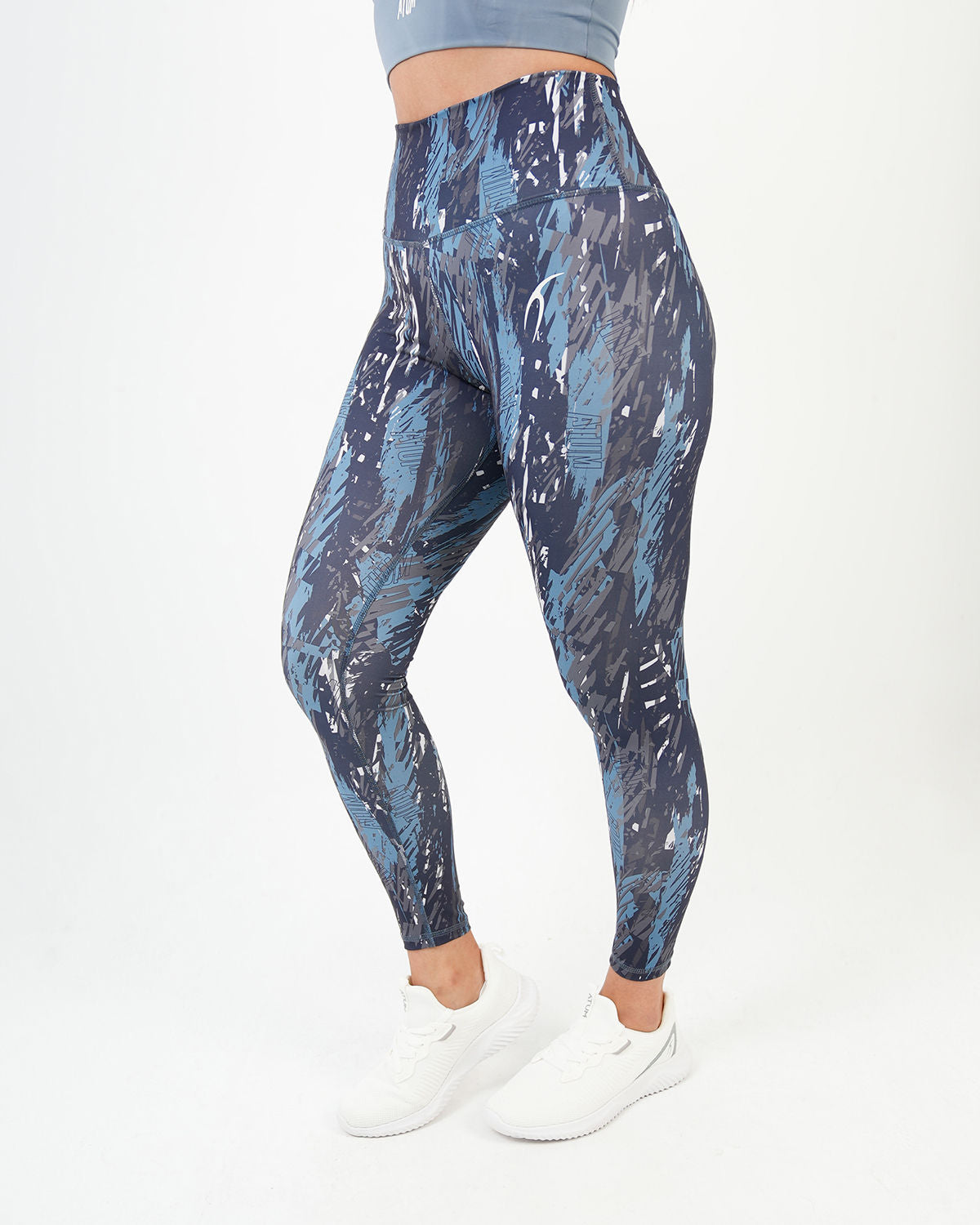 ATUM| Marble Printed Women's Leggings - Navy