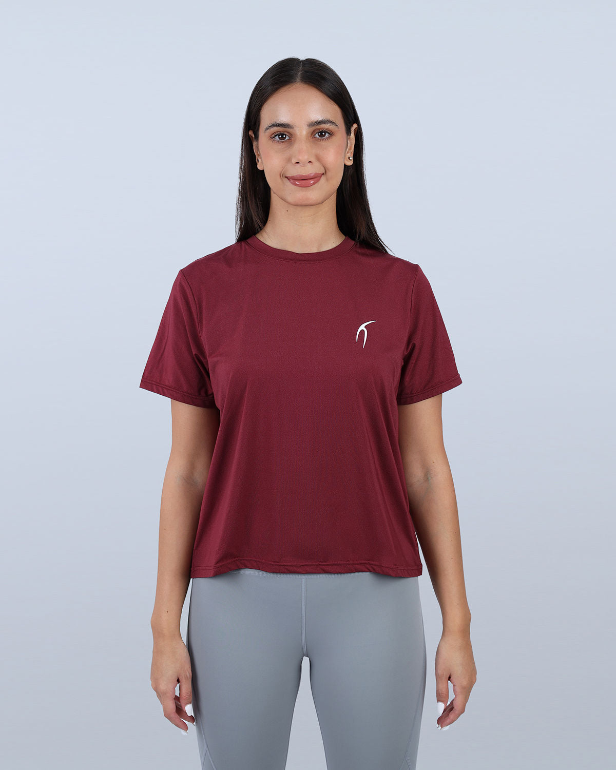 Burgundy Hyper Short Sleeves Training Top