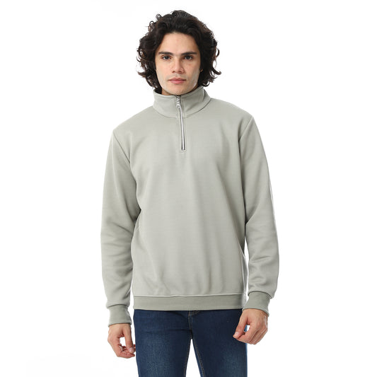 Knitted Zipped Sweatshirt