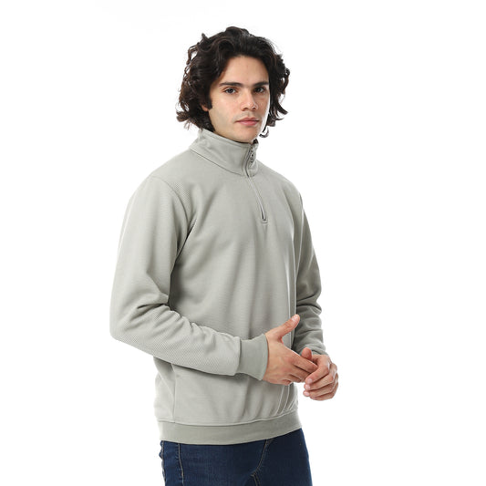 Knitted Zipped Sweatshirt