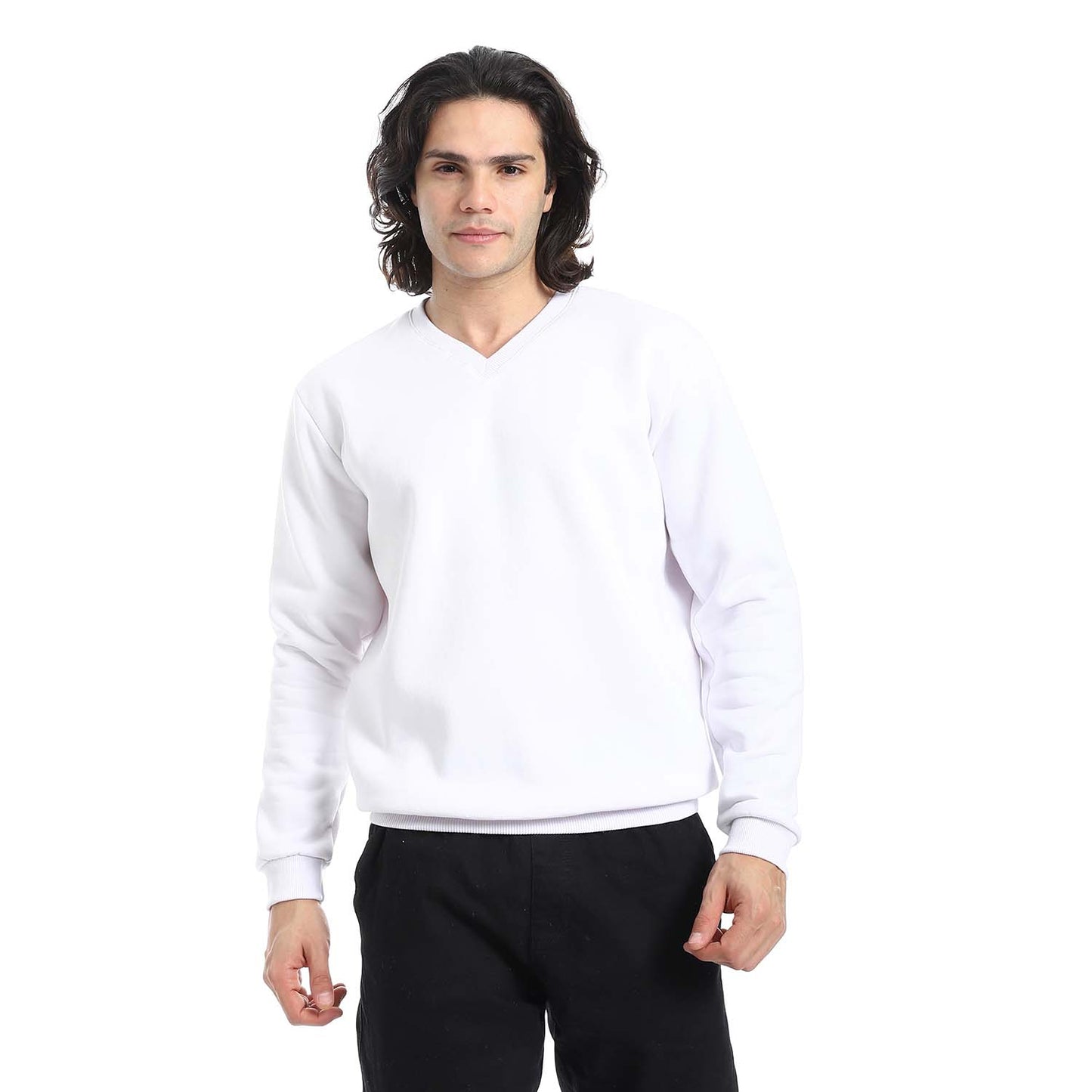 Casual V-Neck Sweatshirt - سويت شيرت كاجوال برقبة V