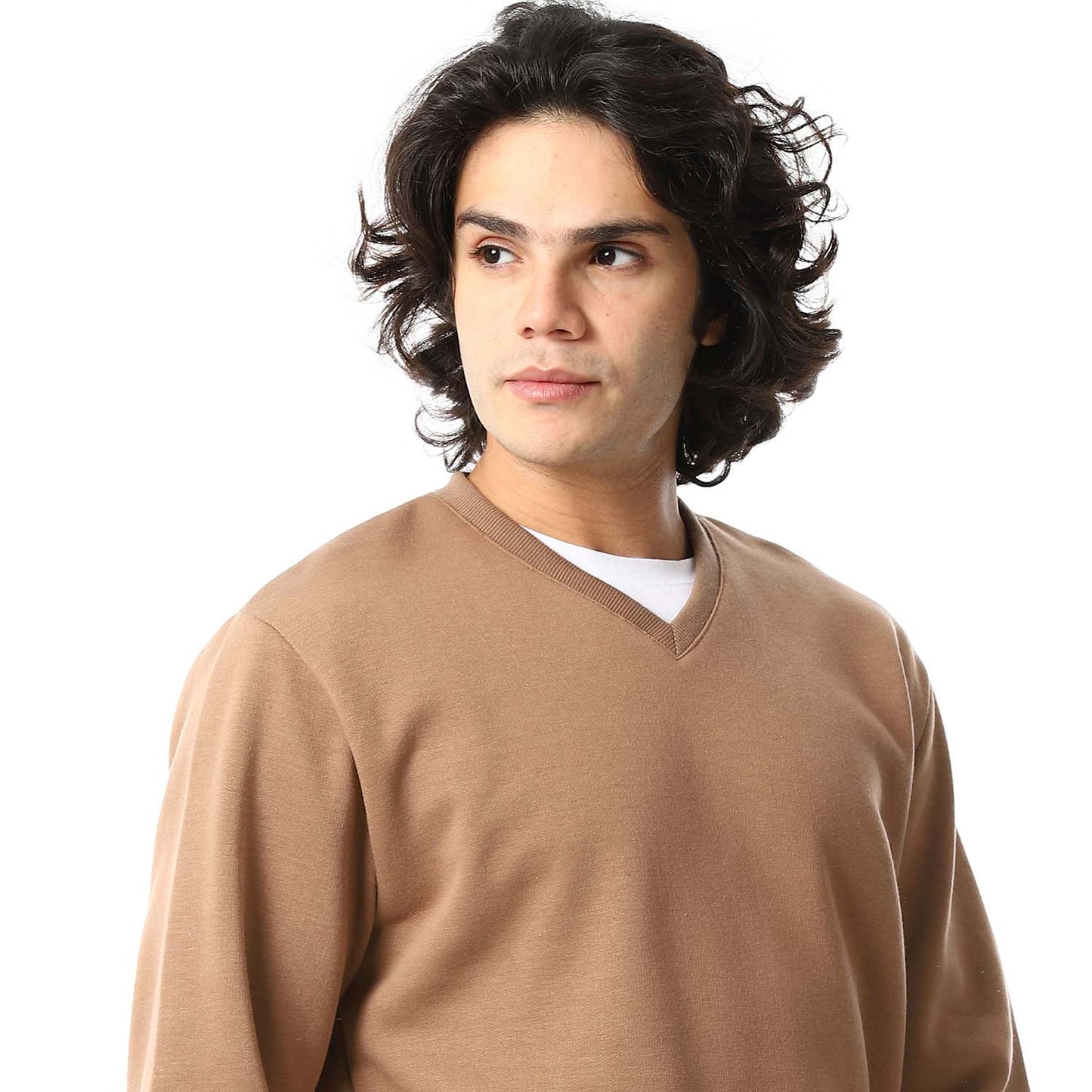 Casual V-Neck Sweatshirt - سويت شيرت كاجوال برقبة V