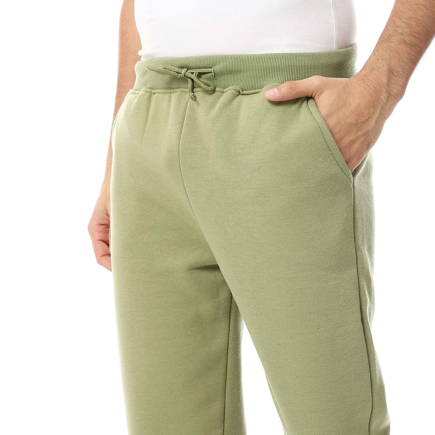 Plain Elastic Waist Sweatpants