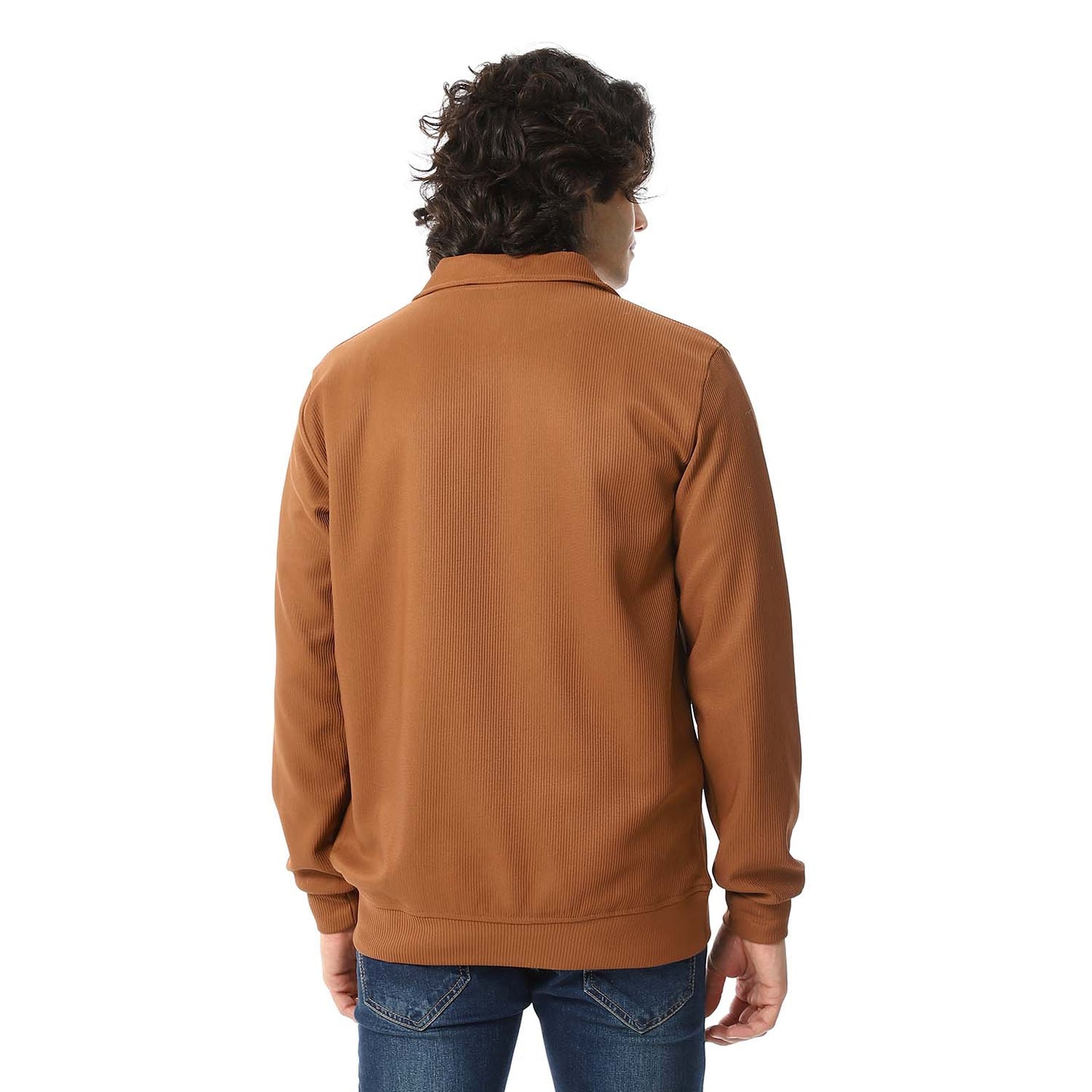 Quarter Zipper Ribbed Sweatshirt