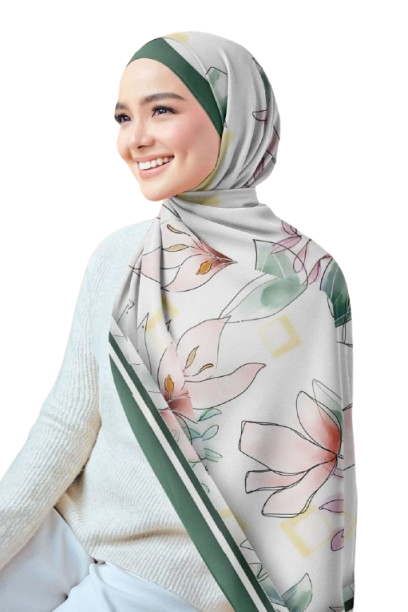 Printed Chiffon Crepe Scarf