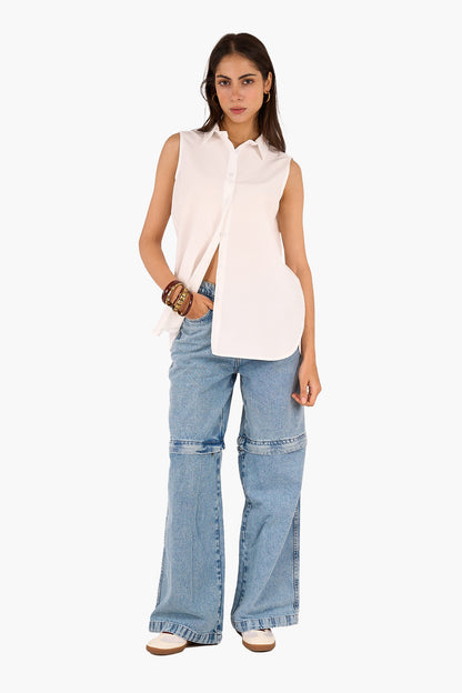 2 in 1 Convertible Denim Pants
