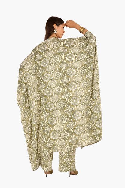 Olive Printed Kimono