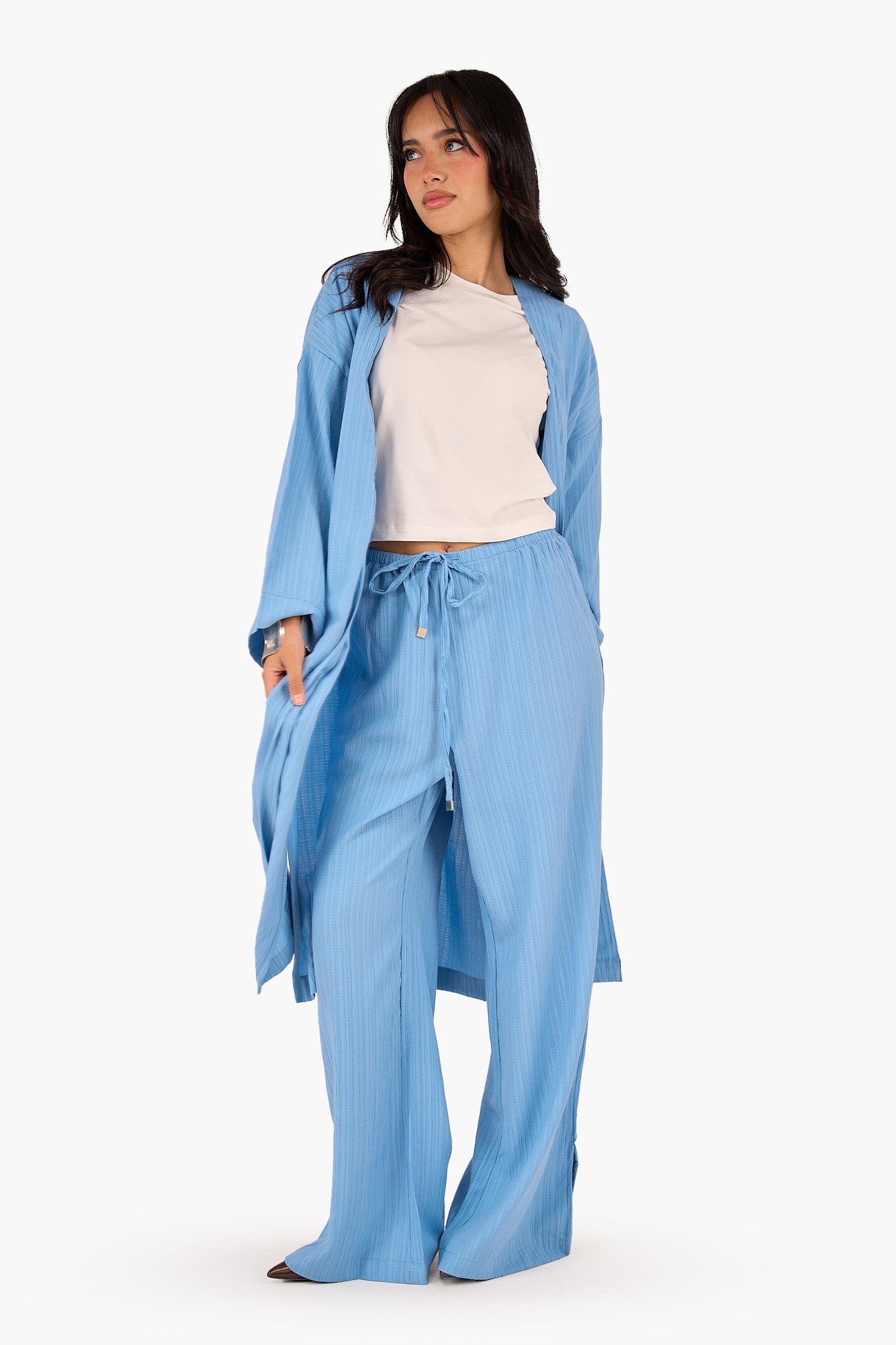 Textured Pattern Midi Kimono