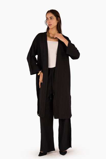 Textured Pattern Midi Kimono