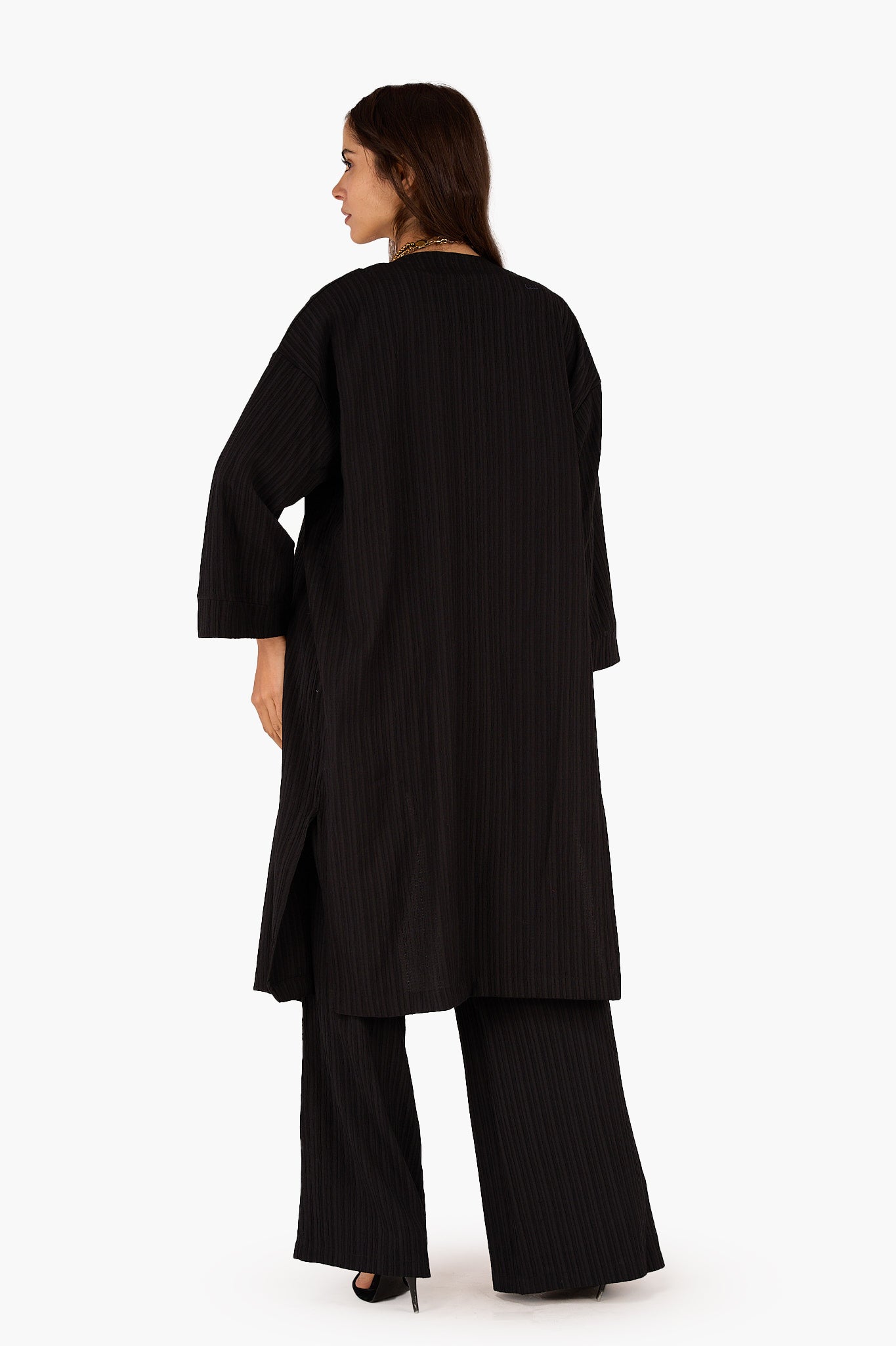 Textured Pattern Midi Kimono