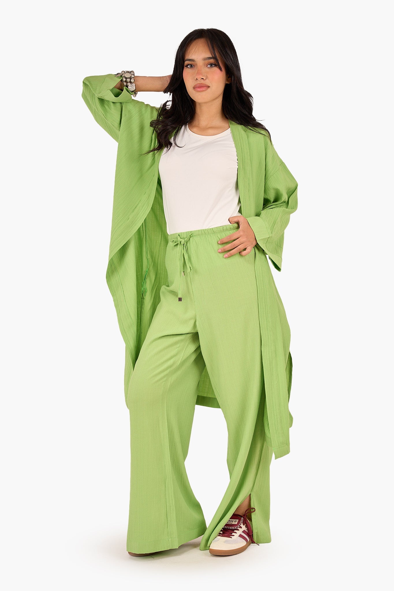 Textured Pattern Midi Kimono