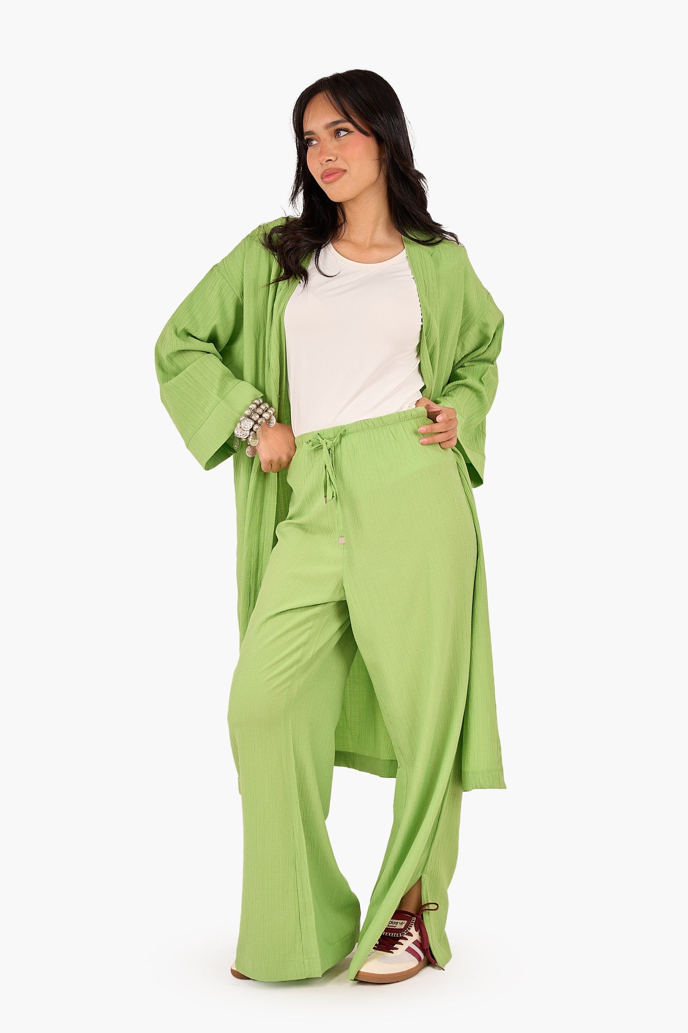 Textured Pattern Midi Kimono