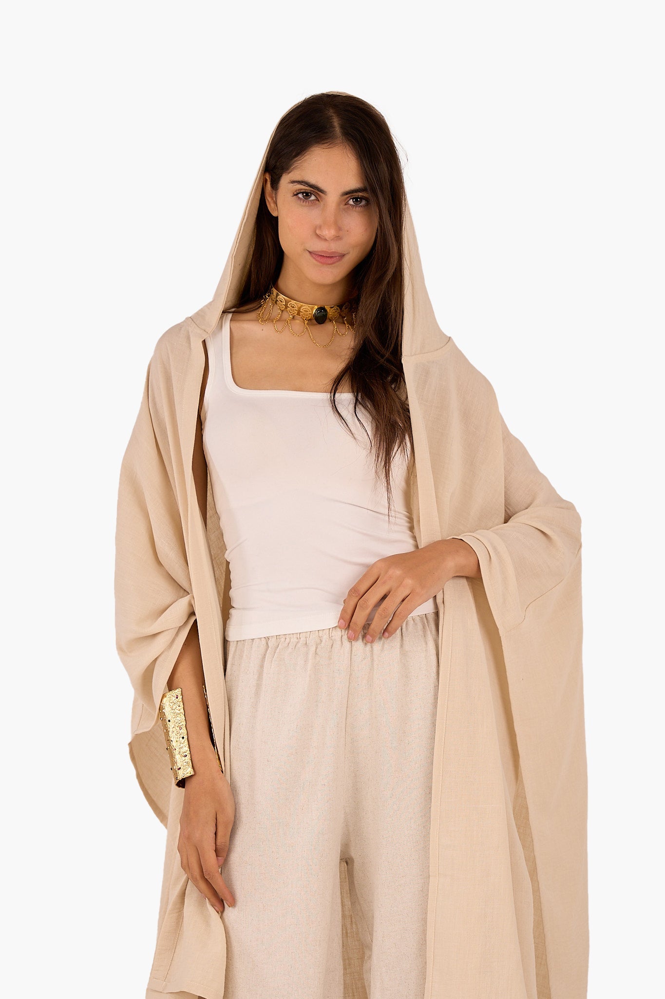 Hooded Asymmetrical Kimono