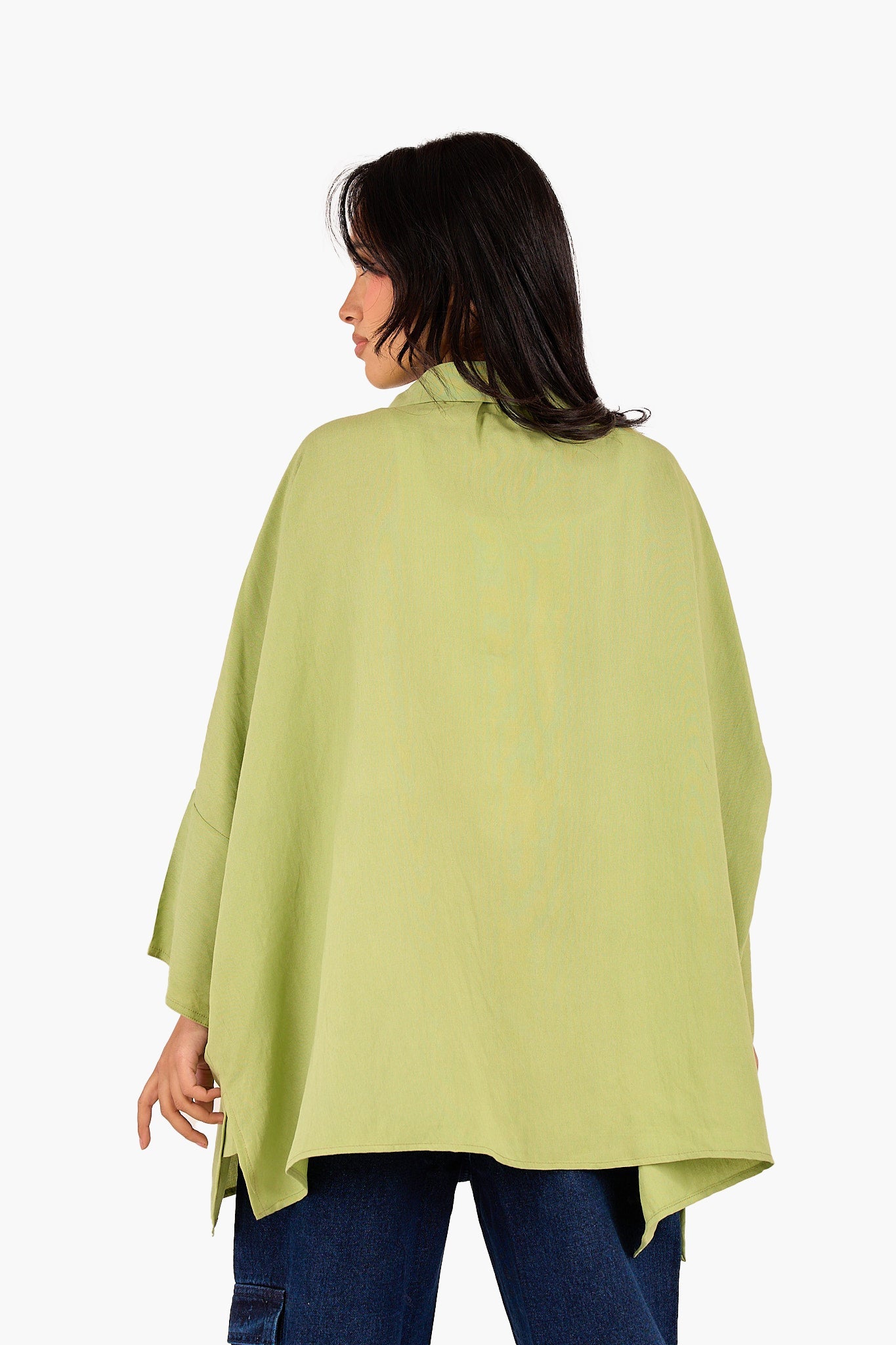 Half Placket Oversized Blouse