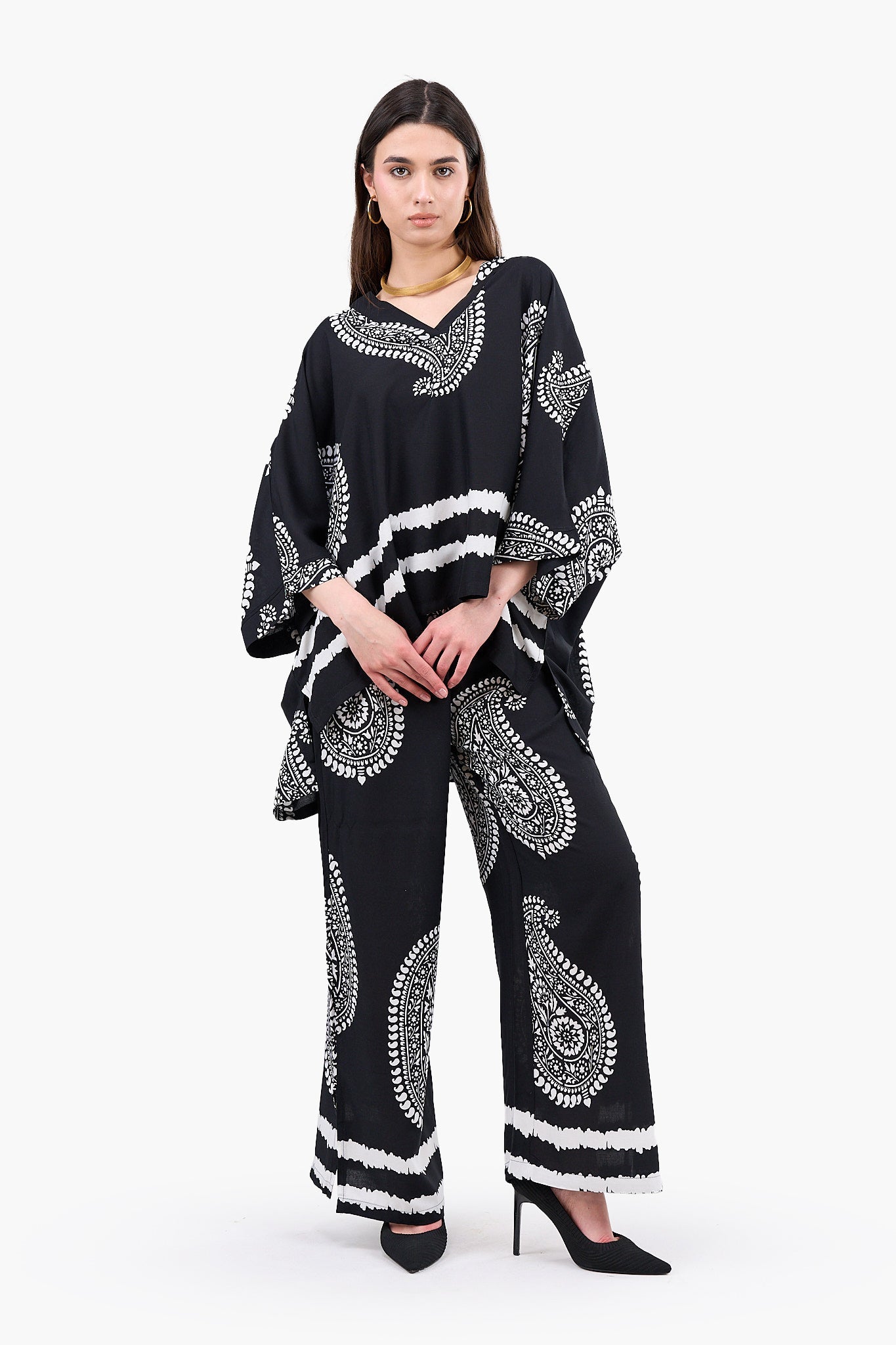 Black & White Printed Blouse