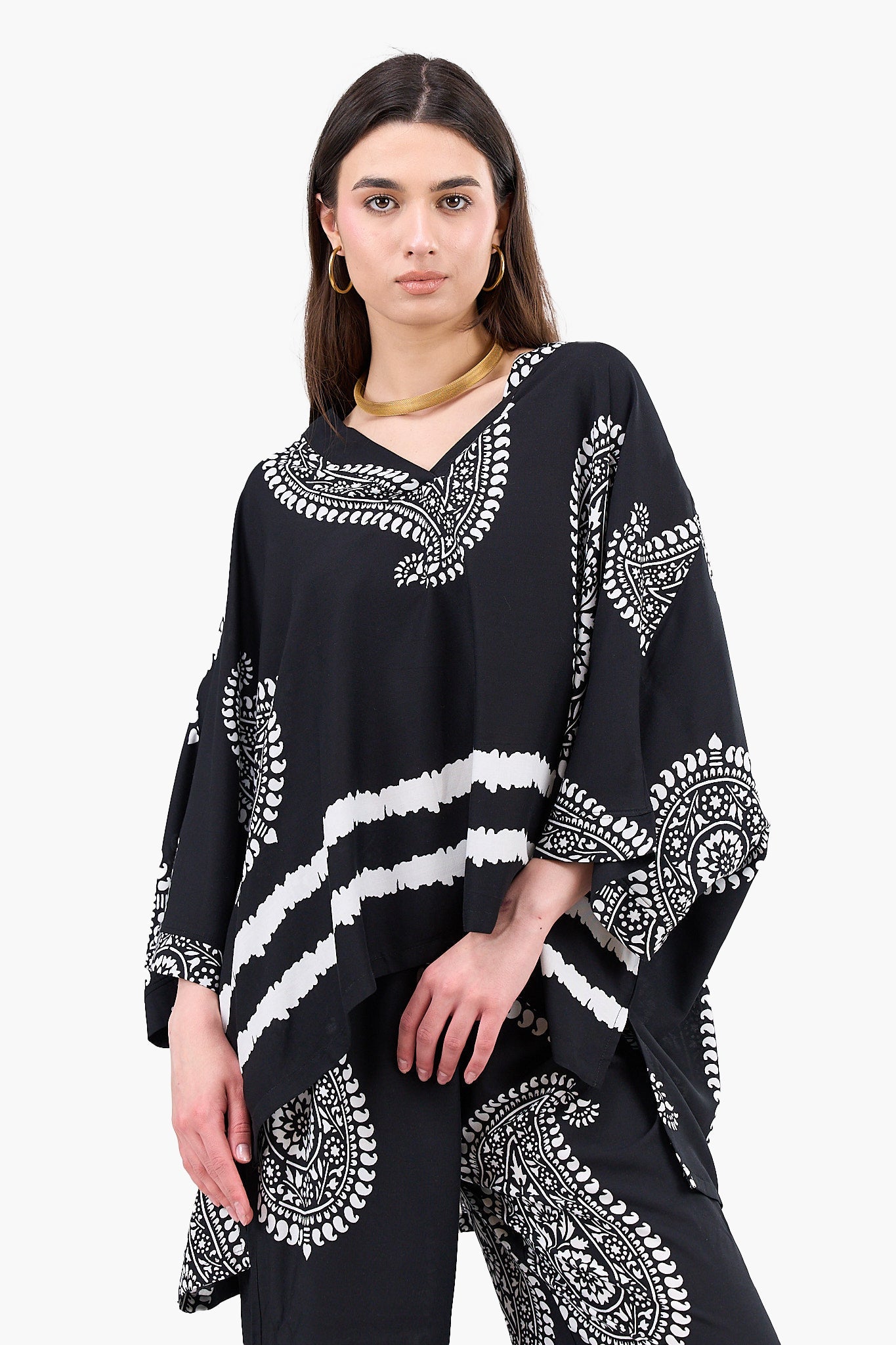 Black & White Printed Blouse