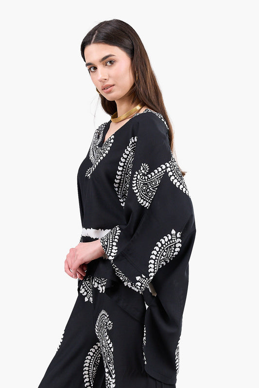 Black & White Printed Blouse
