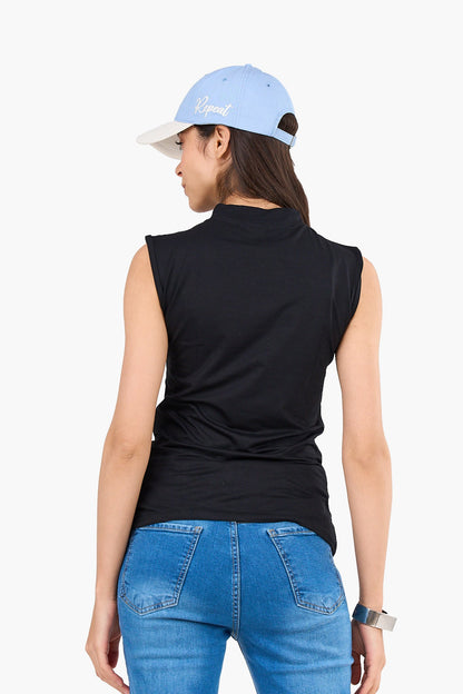 High Neck Sleeveless Top