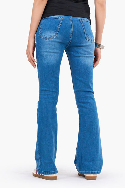 High Waist Flare Cut Jeans